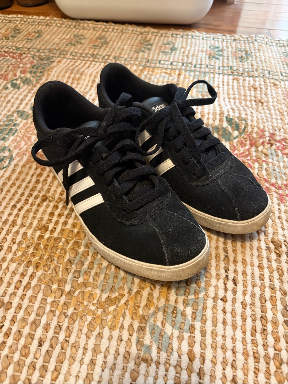 Adidas Women’s Black Suede CourtSet Sneakers 7.5